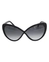 Tom Ford Madison Oversized Butterfly Cat-eye Sunglasses In Black Acetate In Black