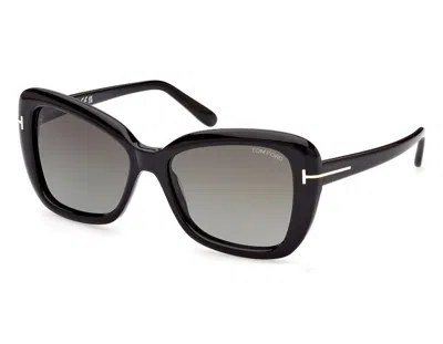 Pre-owned Tom Ford Maeve Butterfly Sunglasses In Black/smoke (ft1008/01b)