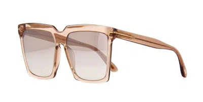 Pre-owned Tom Ford Maeve Ft 1008 Dark Havana/brown Shaded (52f) Sunglasses
