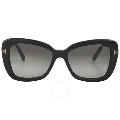 Tom Ford Maeve Smoke Gradient Butterfly Ladies Sunglasses Ft1008 01b 55 In Black