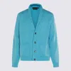 Tom Ford Mens Air Blue Shawl-collar Regular-fit Cashmere Cardigan In Blue