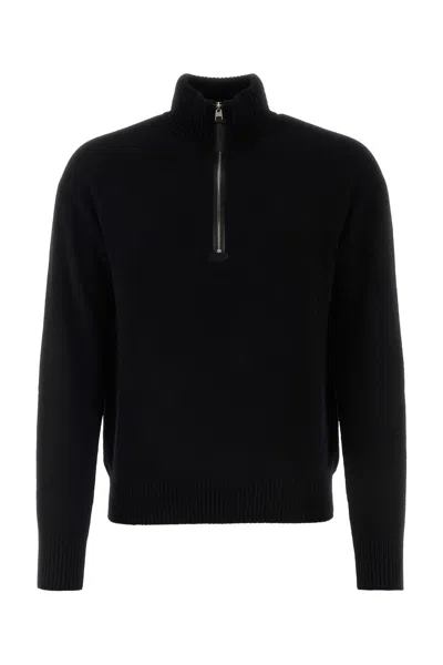 Tom Ford Funnel-neck Half-zip Jumper In Black