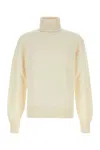 Tom Ford Cashmere Turtleneck Sweater With Ribbed Cuffs And Hem In Neutral