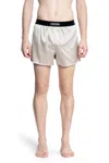Tom Ford Elastic Logo Waist Boxer Shorts In Beige