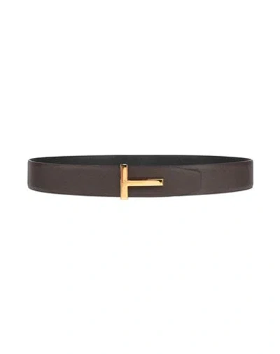 Tom Ford Small Grain Leather Icon Belt In Black