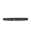 Tom Ford Man Belt Midnight Blue Size 39.5 Calfskin, Ecobrass