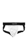 Tom Ford Cotton Blend Regular Fit Jock Strap In Black&white