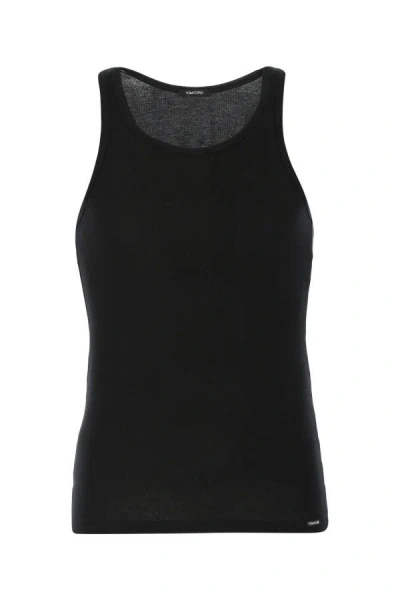 Tom Ford Man Black Cotton And Modal Tank Top