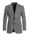 Tom Ford Man Blazer Black Size 44 Wool, Mohair Wool, Cashmere, Calfskin In Gray