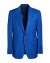 Tom Ford Man Blazer Bright Blue Size 48 Mohair Wool, Wool In Blue
