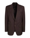 Tom Ford Man Blazer Chocolate Brown Size 46 Mohair Wool, Wool
