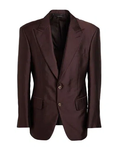 Tom Ford Man Blazer Chocolate Brown Size 48 Cotton, Polyester, Silk