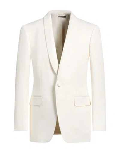 Tom Ford Man Blazer Ivory Size 40 Wool, Silk In White