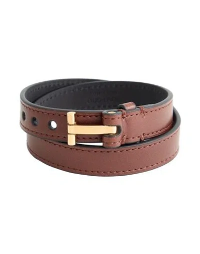Tom Ford Man Bracelet Brown Size - Soft Leather