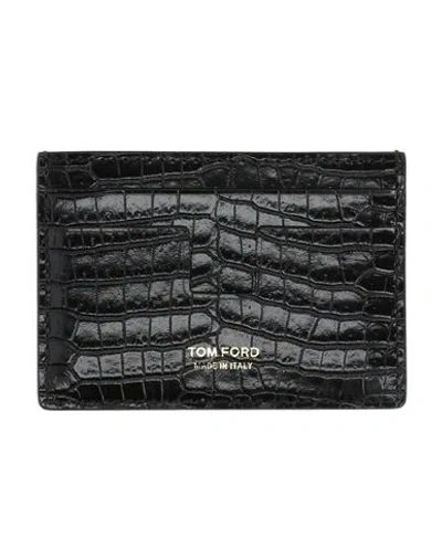 Tom Ford Man Cardholder Black Size - Calfskin, Brass