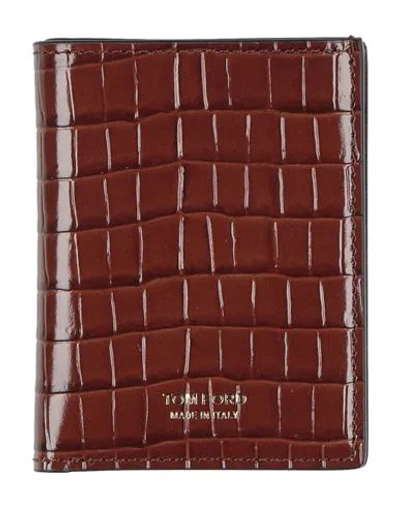 Tom Ford Man Cardholder Chocolate Brown Size - Calfskin