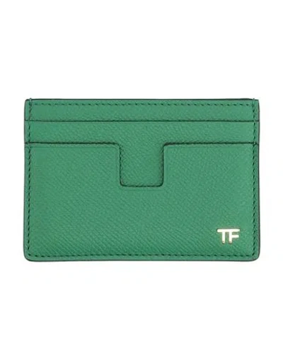 Tom Ford Man Cardholder Green Size - Calfskin, Brass