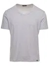 Tom Ford Man's Cotton V-neck T-shirt In Grey