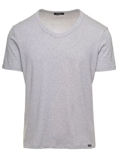 TOM FORD TOM FORD MAN'S COTTON V-NECK T-SHIRT