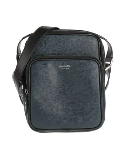 Tom Ford Man Cross-body Bag Navy Size - Calfskin