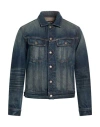 Tom Ford Broken Denim Twill Jacket In Blue