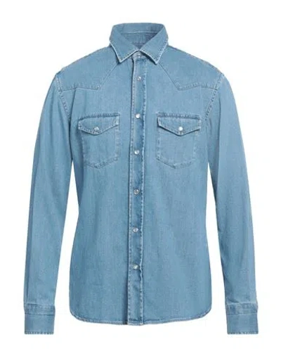 Tom Ford Man Denim Shirt Blue Size 17 Cotton
