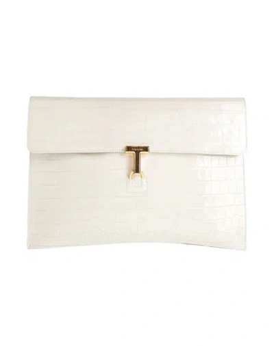 Tom Ford Man Handbag Light Grey Size - Calfskin, Brass