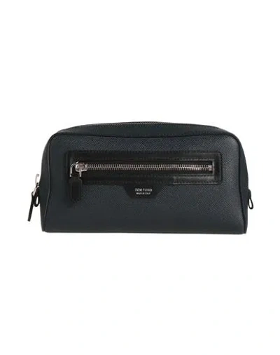 Tom Ford Man Handbag Midnight Blue Size - Calfskin, Brass