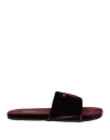Tom Ford Man House Slipper Burgundy Size 8 Viscose, Cupro, Leather In Red