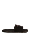 Tom Ford Man House Slipper Dark Brown Size 13 Viscose, Cupro, Leather