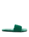 Tom Ford Man House Slipper Emerald Green Size 12 Viscose, Cupro, Soft Leather