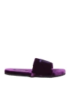 Tom Ford Man House Slipper Purple Size 11 Viscose, Cupro, Leather