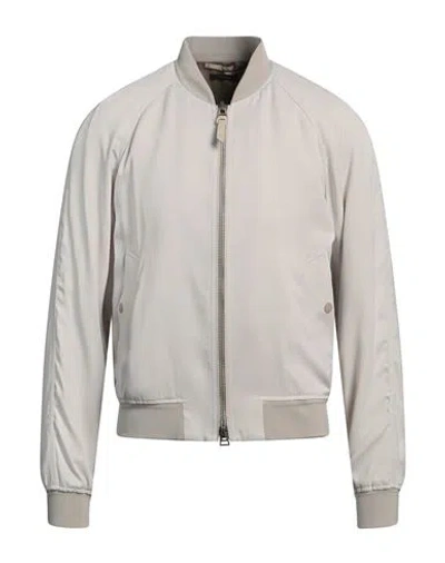 Tom Ford Rib Trim Zipped Slim Jacket In Neutral