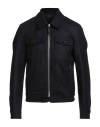 Tom Ford Man Jacket Midnight Blue Size 40 Wool In Black