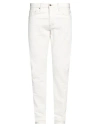 Tom Ford Man Jeans Off White Size 34 Cotton, Polyurethane, Calfskin