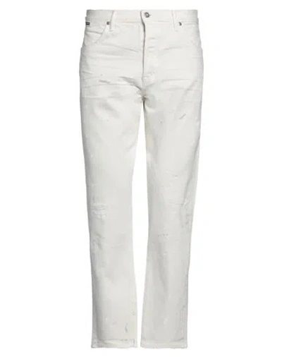 Tom Ford Man Jeans White Size 34 Cotton, Polyurethane