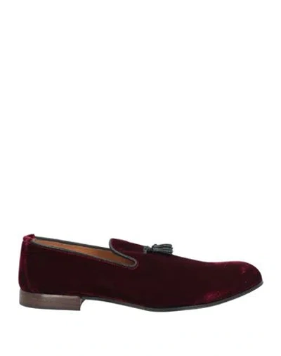 Tom Ford Man Loafers Burgundy Size 7 Textile Fibers In Red