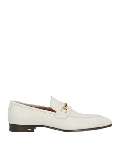 Tom Ford Man Loafers Ivory Size 13 Calfskin In Animal Print