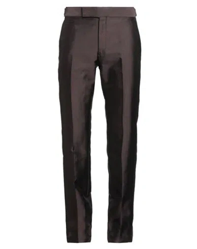 Tom Ford Man Pants Chocolate Brown Size 42 Cotton, Polyester, Silk
