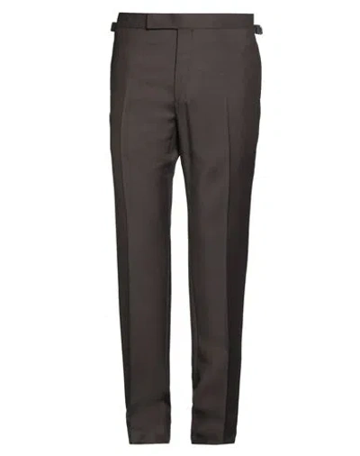 Tom Ford Man Pants Dark Brown Size 40 Mohair Wool, Wool