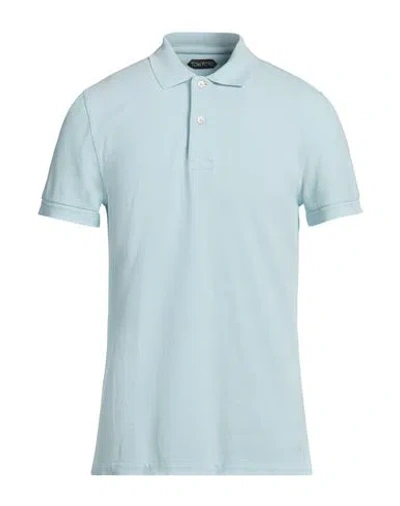 Tom Ford Man Polo Shirt Sky Blue Size 46 Cotton