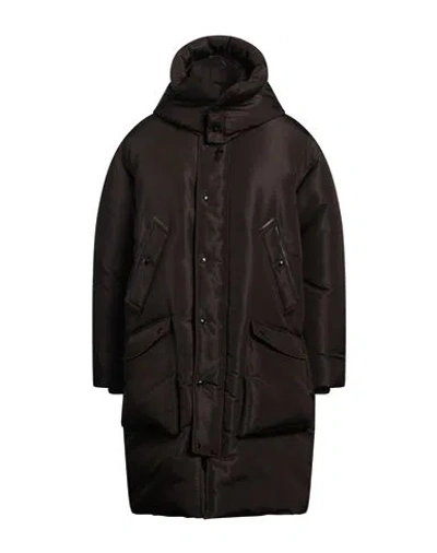 Tom Ford Man Puffer Dark Brown Size 40 Polyester, Silk, Calfskin
