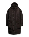 Tom Ford Man Puffer Dark Brown Size 40 Polyester, Silk, Calfskin In Brown