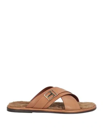 Tom Ford Man Sandals Dark Brown Size 9 Sheepskin