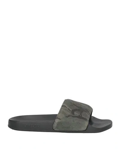 Tom Ford Man Sandals Military Green Size 9 Leather