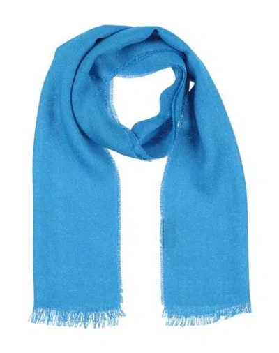 Tom Ford Man Scarf Azure Size - Silk, Polyamide In Blue