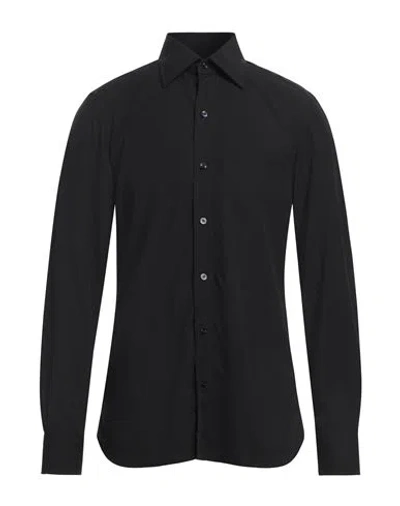 Tom Ford Man Shirt Black Size 15 Lyocell, Silk