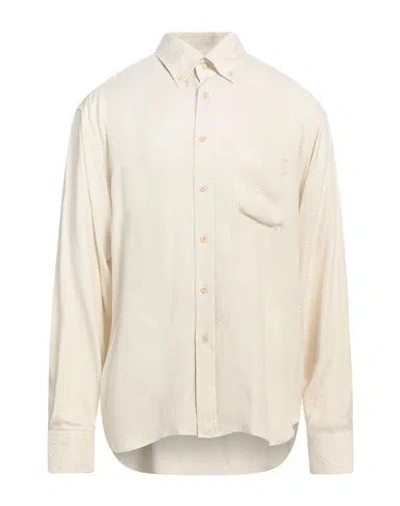 Tom Ford Man Shirt Ivory Size 17 ½ Viscose, Silk In White