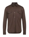 Tom Ford Man Shirt Khaki Size 48 Silk, Cotton In Beige