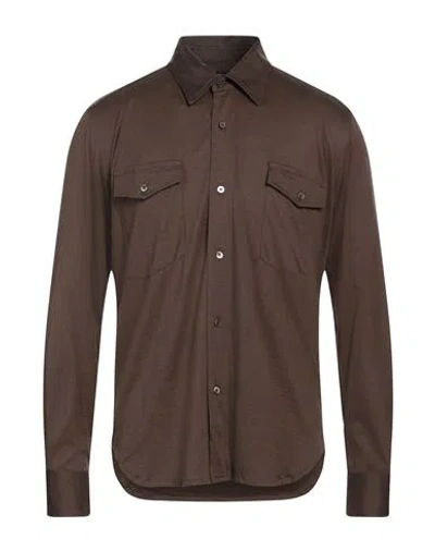 Tom Ford Man Shirt Khaki Size 48 Silk, Cotton In Beige